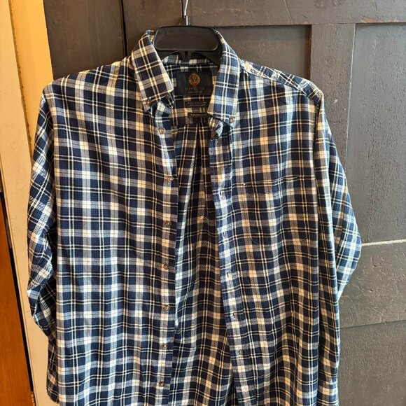 Vivella London  Dark Blue Plaid Button Down Shirt.  M/L. - Picture 1 of 2